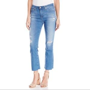 AG Jodi Crop Destroyed High Rise Slim Flare